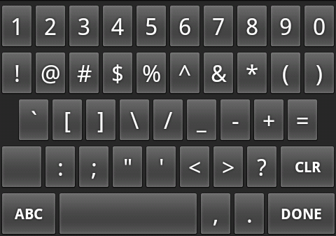 symbols keyboard